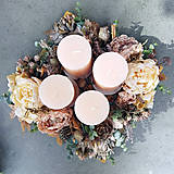 Svietidlá - Adventný Vianočný veniec Vintage Blush - 17004700_