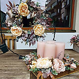 Svietidlá - Adventný Vianočný veniec Vintage Blush - 17004701_