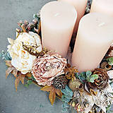 Svietidlá - Adventný Vianočný veniec Vintage Blush - 17004702_