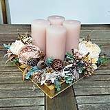 Svietidlá - Adventný Vianočný veniec Vintage Blush - 17004703_