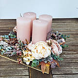 Svietidlá - Adventný Vianočný veniec Vintage Blush - 17004704_