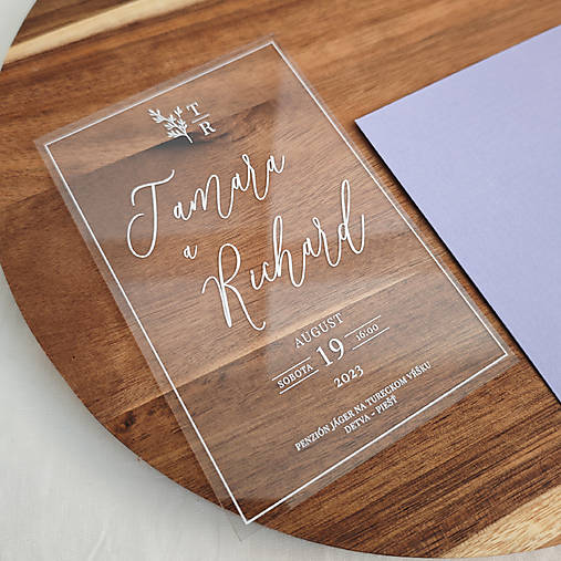 Papiernictvo - Transparentné svadobné oznámenie - Twig white - 17002016_