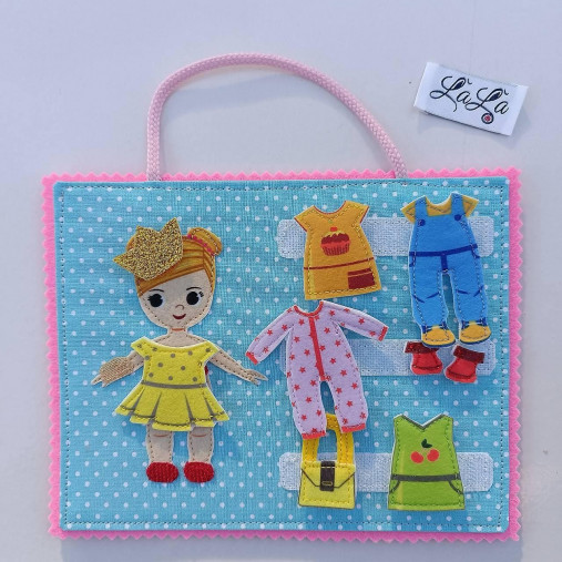 Hračky - Obleč dievčatko - quiet book karta - 17004490_