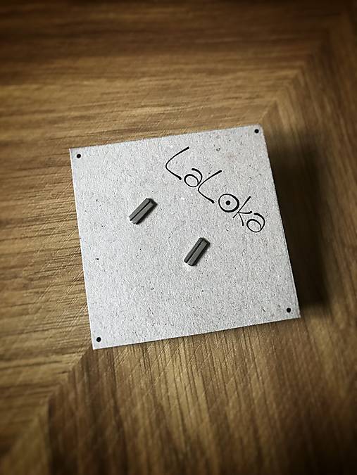 Náušnice - Minimalistické napichovačky Obdĺžniky s pásikom - 17001717_