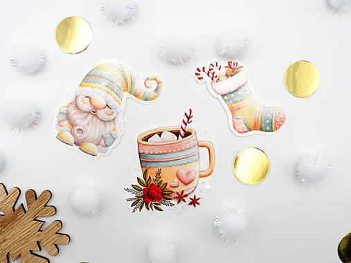 Papier - Séria vianočných nálepiek - 17003633_