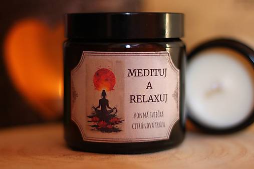 Sviečky - Sójová sviečka citrónová tráva Medituj a relaxuj - 17002797_