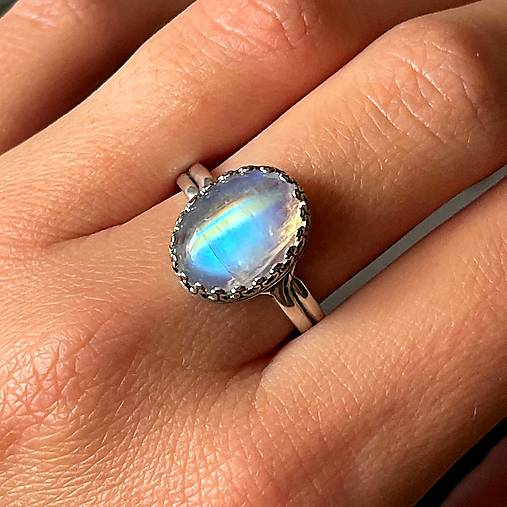 ZĽAVA 10% Filigree Moonstone AG925 Ring / Filigránový prsteň s mesačným kameňom E013