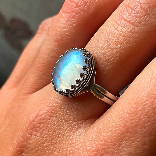 ZĽAVA 10% Filigree Moonstone AG925 Ring / Filigránový prsteň s mesačným kameňom E013