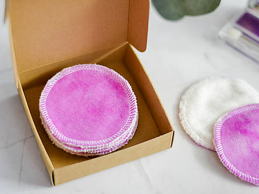 Úžitkový textil - Zamatové odličovacie tampóny (Ružové 7ks) - 17008719_