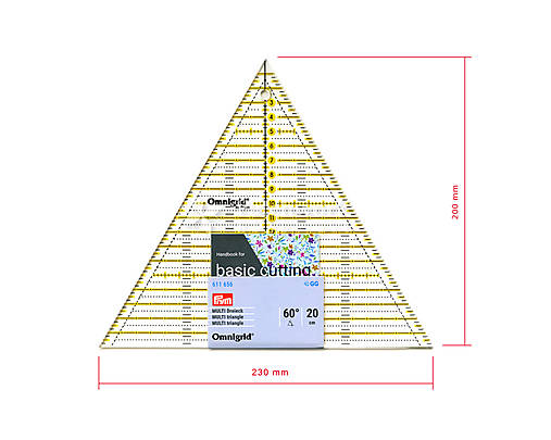 Pravítko na patchwork Omnigrid trojuholník 20 cm 60º (611 656)
