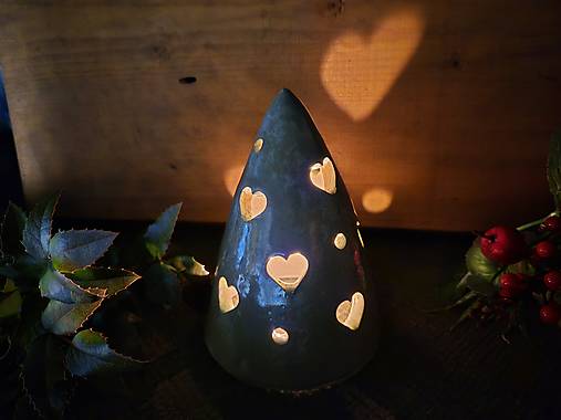 Svietidlá - Svietnik stromček SRDCE - 17008358_