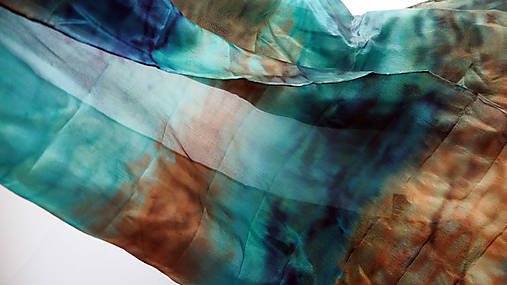 Šály a nákrčníky - šál tyrkys 180x45cm - 17010936_