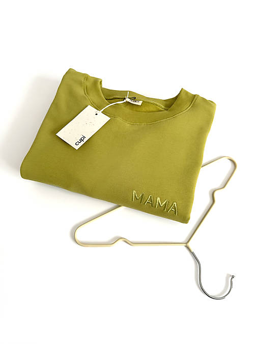 Mikiny - Dámska mikina MAMA - lime - 17012648_