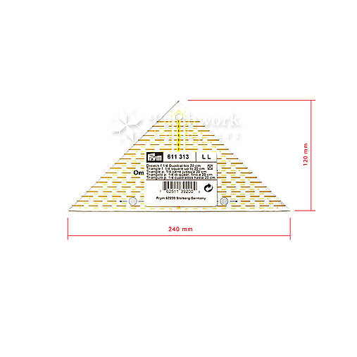 Pravítko na patchwork Omnigrid trojuholník 20 cm (611 313)