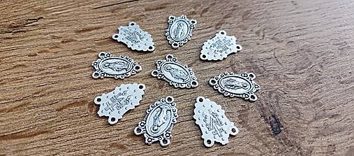 Komponenty - Ružencový medzikus - 20x14 mm - Strieborný - 17013499_