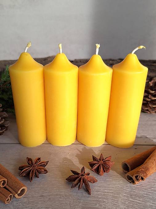 Sviečky - Adventná sada sviečok z vosku "Hladká" (Sada 4ks) - 17016212_