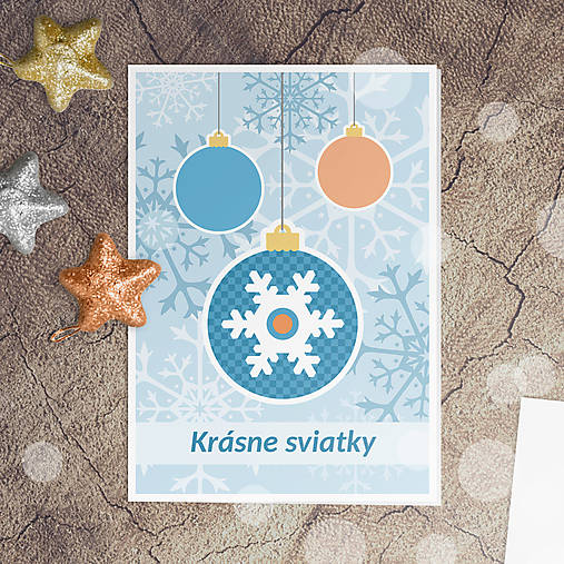 Papiernictvo - Vianočná pohľadnica s motívom vianočné dekorácie Fancy - 17016183_