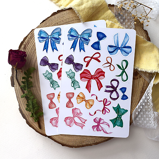 Papier - Samolepky- Mašličky - 17018782_