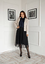 Blúzky a košele - Tmavomodrá tencelová blúzka Salinia so skrytým zapínaním a manžetovými gombíkmi - 17020299_