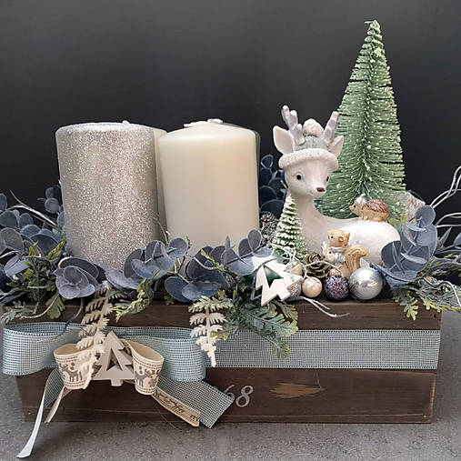 Svietidlá - Adventný Vianočný veniec Lesní pohádka so sobikem - 17021157_