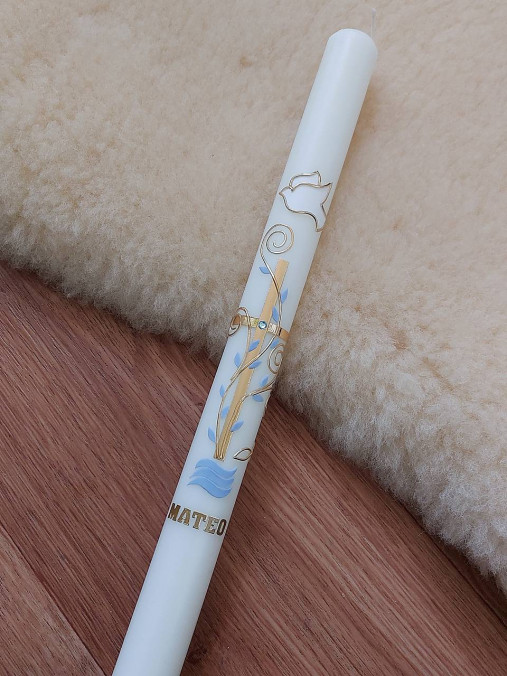 Sviečky - sviečka na krst Silvestro - 17023516_