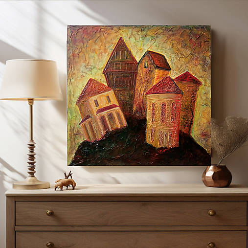 Obrazy - Domčeky (40x40) - 17021395_
