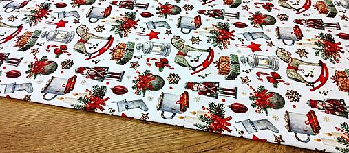Textil - Bavlnená režná - Vianočný čas - cena za 10 cm - 17027588_