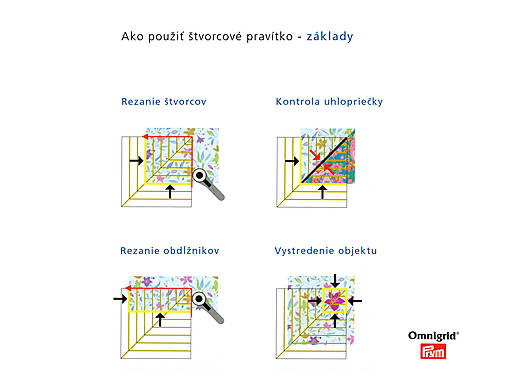 Pravítko na patchwork Omnigrid 8 x 8 palcov (611 657)