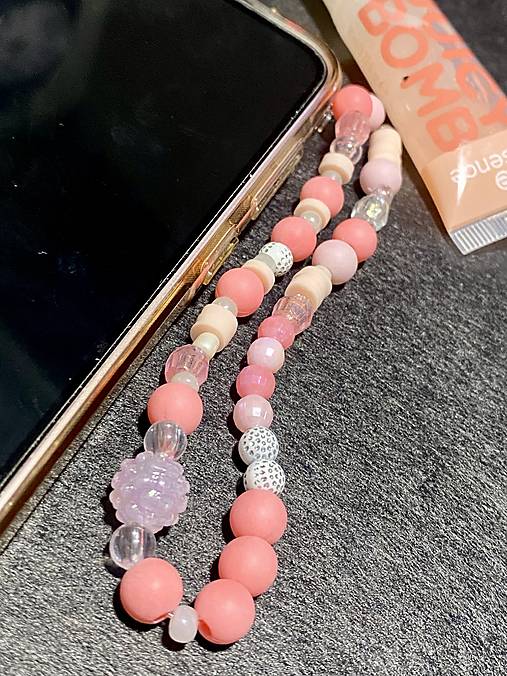 Na mobil - Phone Charm - prívesok na mobil Juicy (Phone charm - juicy liči) - 17027780_