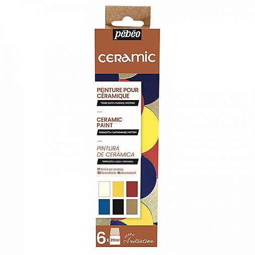 Sada farieb na keramiku, 6x20ml, Pébéo