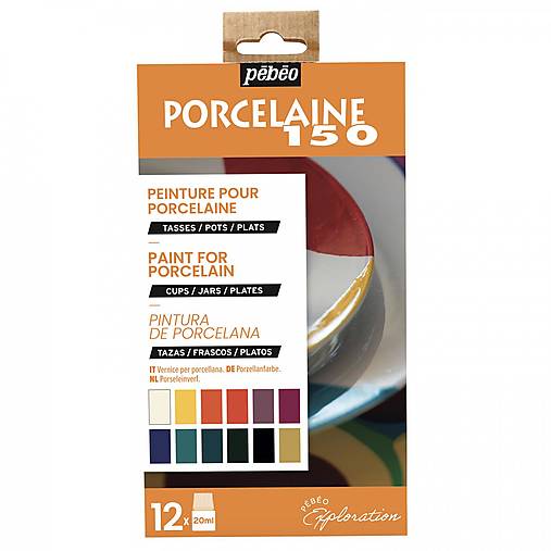 Sada farieb na porcelán a keramiku, 12x20ml, Pébéo