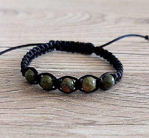 Náramky - Náramok z minerálov detský (Unakit) - 17028197_