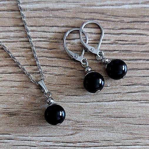 Sady šperkov - Sada z minerálov (Ónyx) - 17031571_