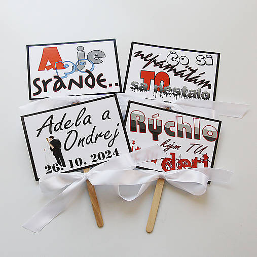 Tabuľky na fotenie - 4 kusy - vlastný text