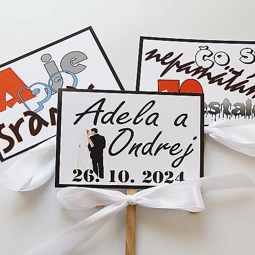 Tabuľky na fotenie - 4 kusy - vlastný text