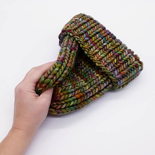 Čiapky, čelenky, klobúky - CHUNKY merino čiapka (pestrofarebná) - 17028480_