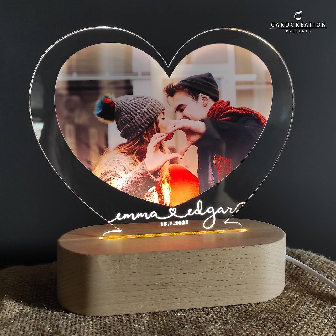 Svietiaca lampička - srdcová 001