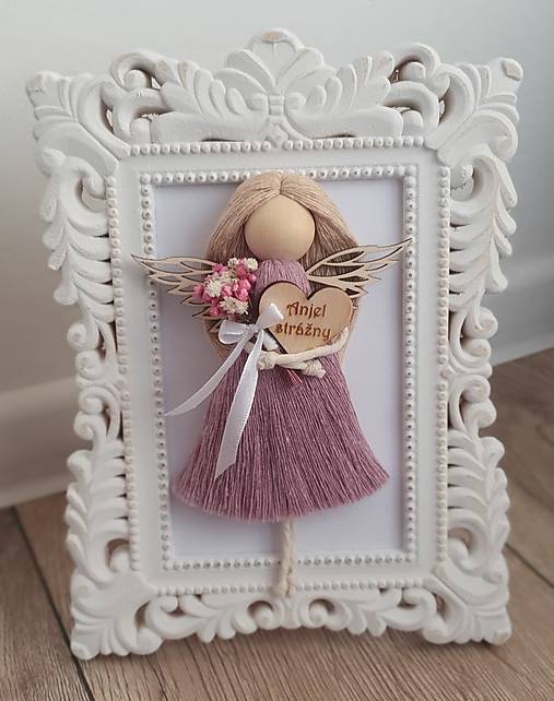 Dekorácie - Anjel strážny,, Violet" - 17028712_