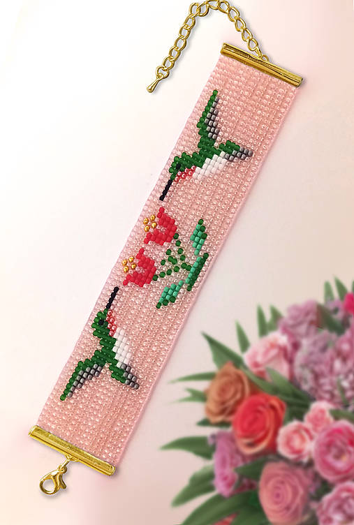 Náramky - Exotická vtákovina - korálkový náramok  - 17031185_