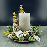 Svietidlá - Luxusní vianočný adventný svietnik s autem - 17032282_