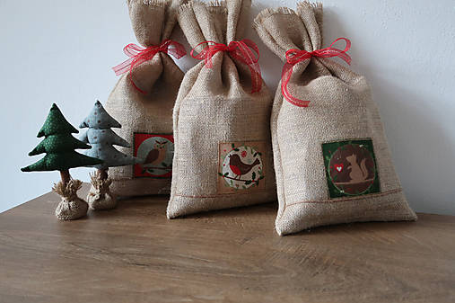 Úžitkový textil - Jutové vrecúško mikulášske - 17032738_