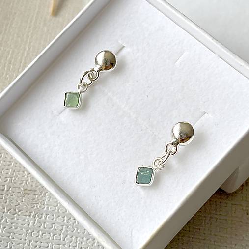 ZĽAVA 30% Tourmaline Indicolite Elegant AG925 Earrings / Strieborné náušnice s turmalínom indicolitom E046