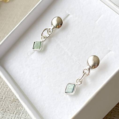 ZĽAVA 30% Tourmaline Indicolite Elegant AG925 Earrings / Strieborné náušnice s turmalínom indicolitom E046