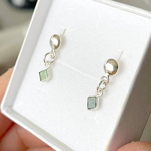 ZĽAVA 30% Tourmaline Indicolite Elegant AG925 Earrings / Strieborné náušnice s turmalínom indicolitom E046