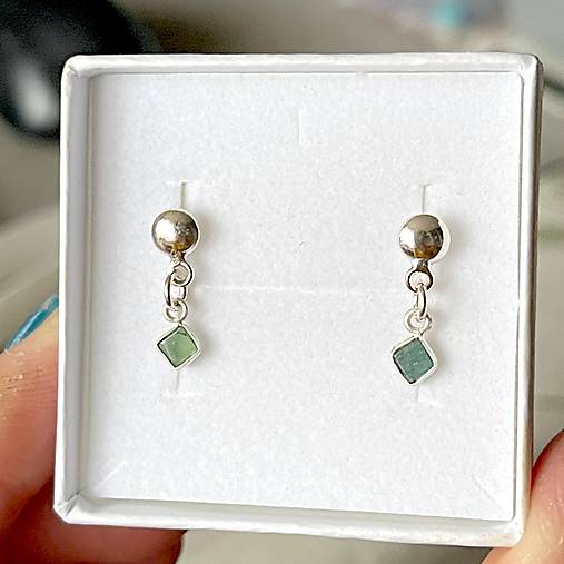 ZĽAVA 30% Tourmaline Indicolite Elegant AG925 Earrings / Strieborné náušnice s turmalínom indicolitom E046