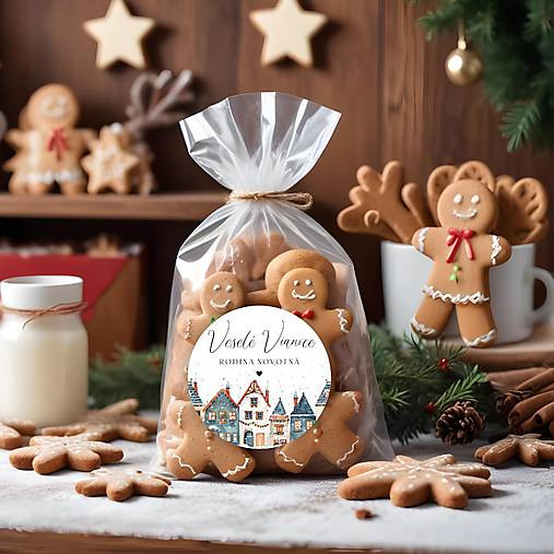 Úložné priestory & Organizácia - Vianočná nálepka - Vianočná dedinka - 17035911_