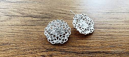 Galantéria - Aplikácia ozdobná strieborná 30 mm (Vzor II) - 17036121_