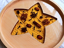  - Dizajnový bukový okrúhly podnos "medovníčkova hviezda" - 17035890_