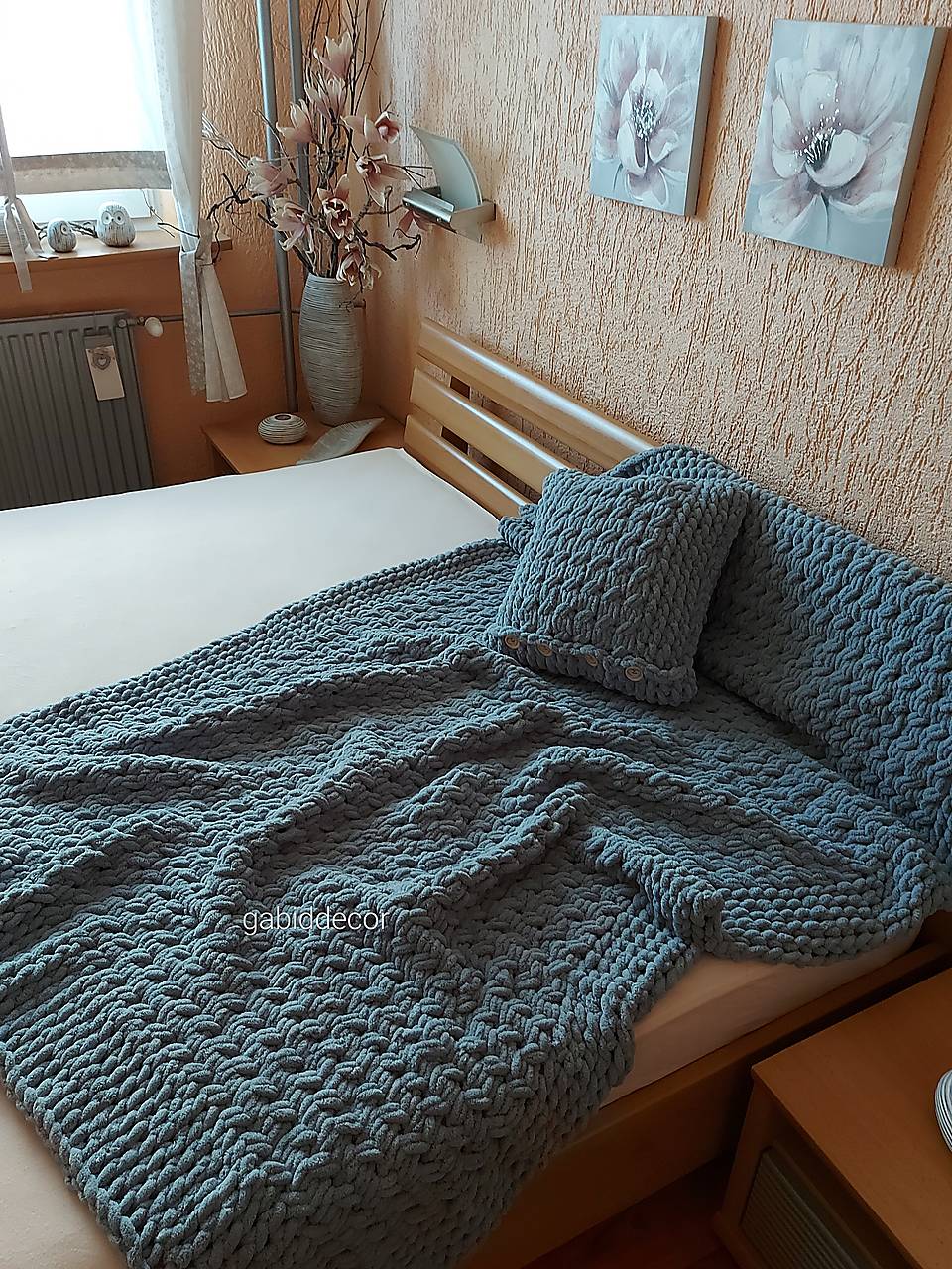 Jemnučká a ľahká deka/prehozy na sedaciu súpravu z priadze alize puffy