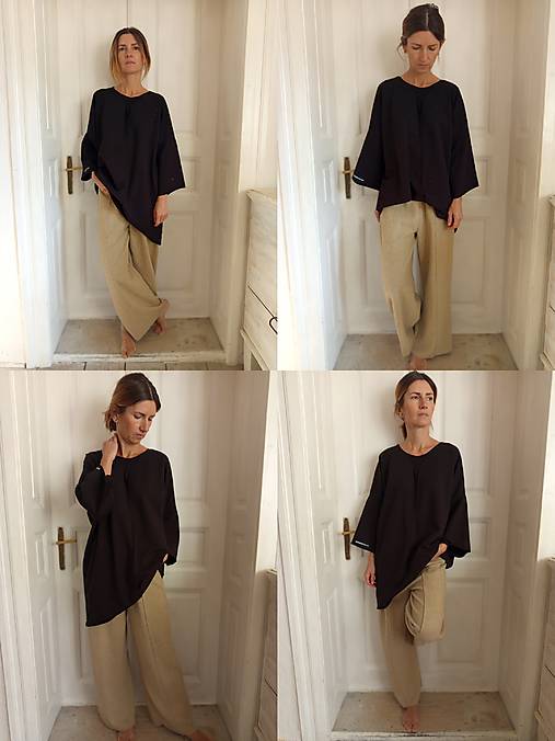 Topy, tričká, tielka - ) oversize tričko black ( - 17037097_